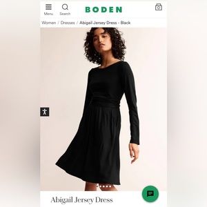 Boden NWT black size 6 Abigail jersey dress